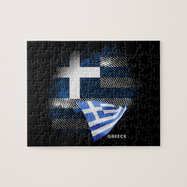Greklands flagga pussel (Horisontell)