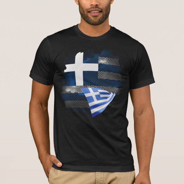 Greklands flagga t shirt (Framsida)