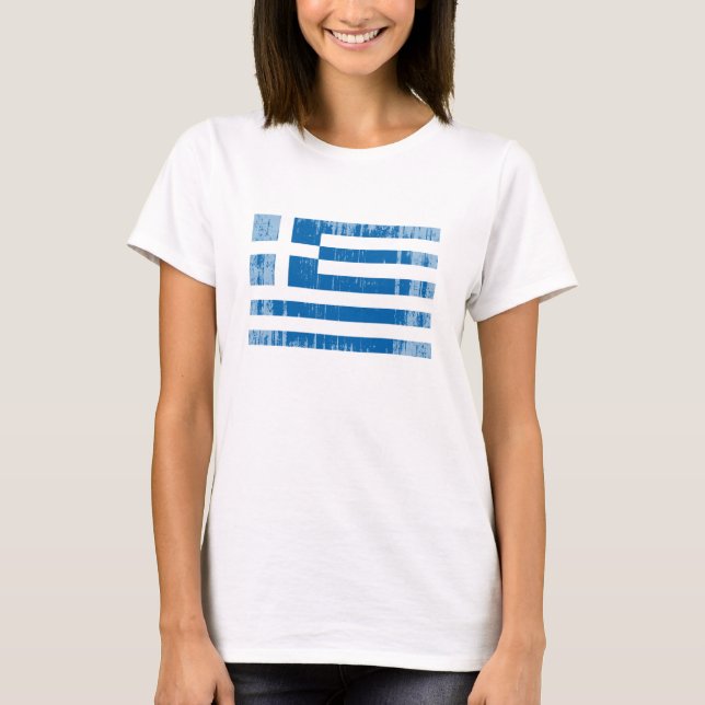 Greklands Flagga T Shirt (Framsida)