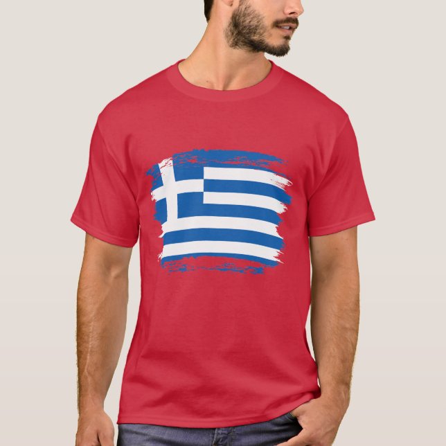 Greklands flagga t shirt (Framsida)