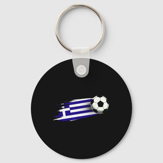 Greklands Flagga Topp Grekisk Fotboll Flagga Greki Nyckelring (Framsida)
