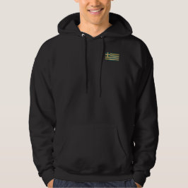 Greklands Flagga Vintage Grunge Manar anklage Blac Hoodie