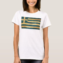 Greklands Flagga Vintage Grunge Women's White