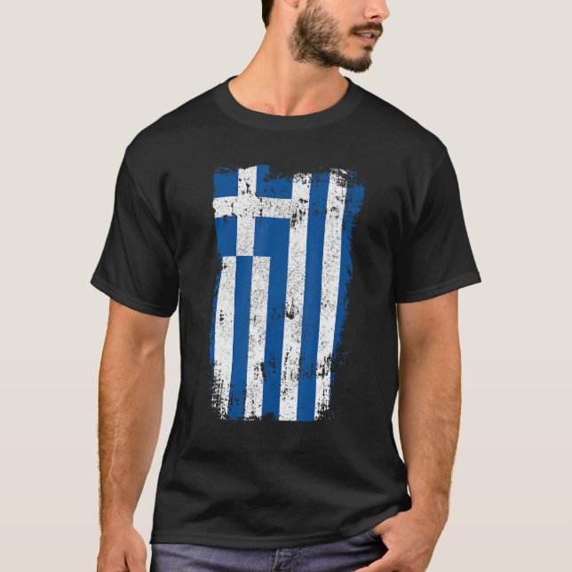 Greklands Flagga Vintage Pride Grekland T Shirt (Framsida)