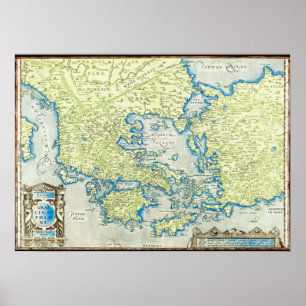 Greklands gamla Karta Poster