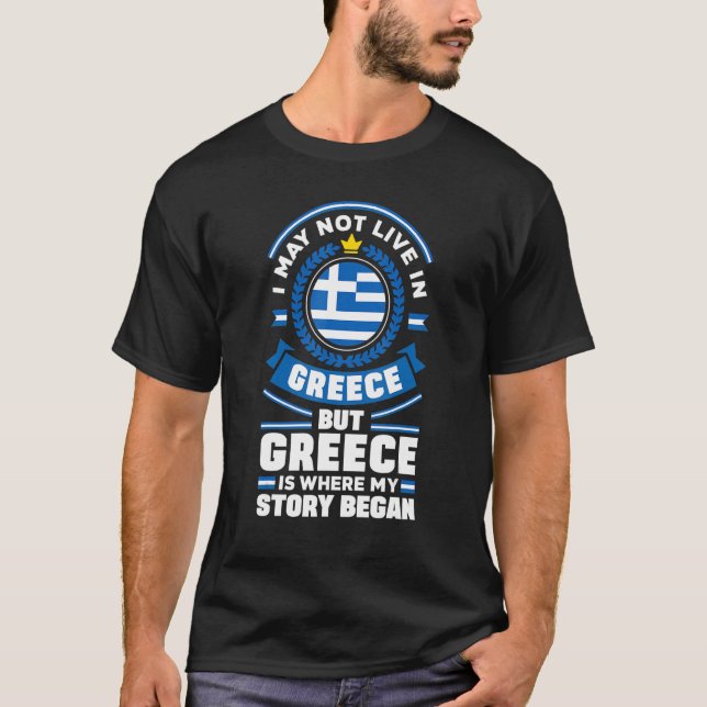 Greklands grekiska Flagga, citat T Shirt (Framsida)
