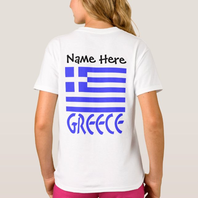 Greklands grekiska Flagga Personlig T Shirt (Baksida)