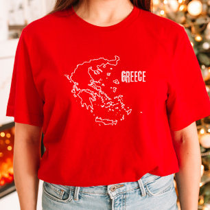 Greklands landkarta Linje Grekisk gräns Kontur For T Shirt