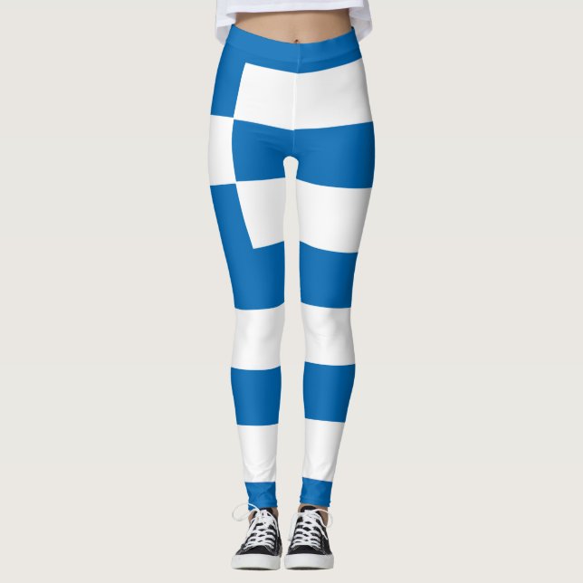 Greklands nationella flagga leggings (Framsida)