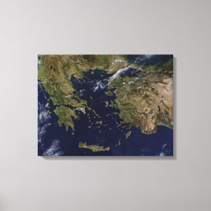 Greklands och Turkiets satellitsyn Canvastryck