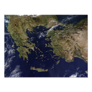 Greklands och Turkiets satellitsyn Fototryck