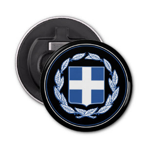 Greklands öppnare Flagga Flaska, grekiska Emblem/P