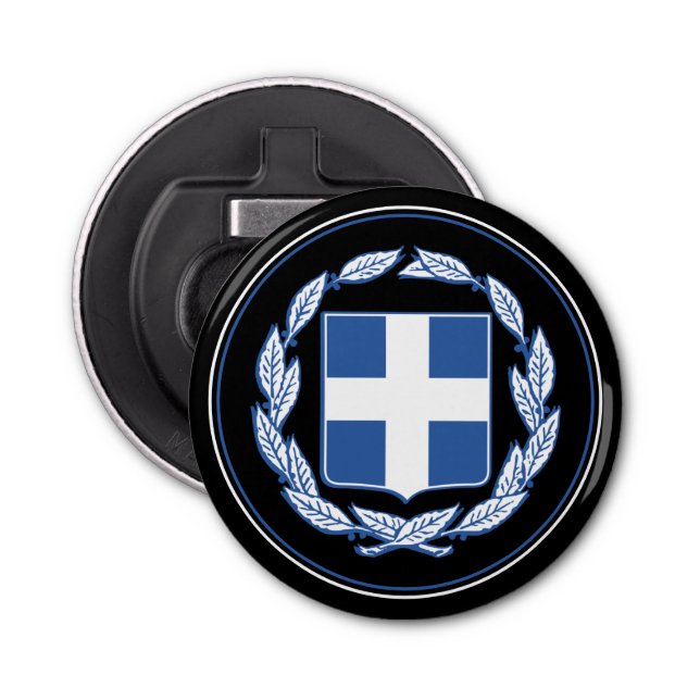 Greklands öppnare Flagga Flaska, grekiska Emblem/P (Framsidan)
