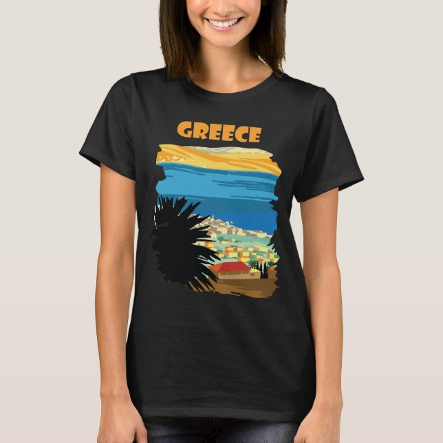 Greklands ösunnefall Scenisk resa T Shirt (Framsida)