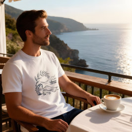 Greklands sommar-kustlinne t shirt