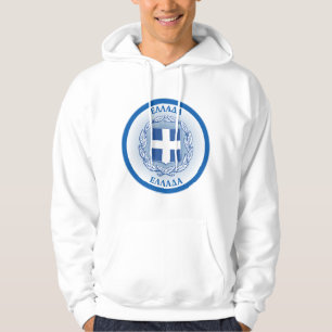 Greklands statsvapen cirkelform  hoodie