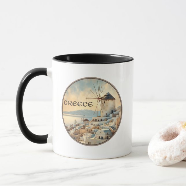 Greklands vindkraftverk i Mykonos Mugg (Med munk)