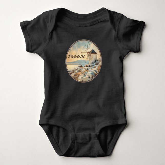 Greklands vindkraftverk i Mykonos T Shirt (Framsida)