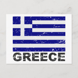 Greklands Vintage Flagga Vykort