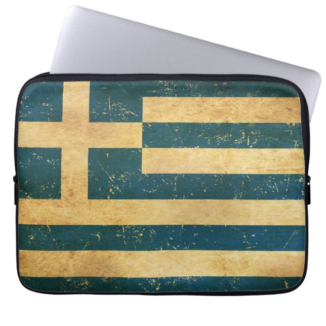 Greklands Vintage Grunge Design Laptop sleeve (Framsidan)