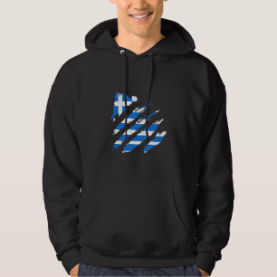 Greklandsflagga Klo Hellener Grekisk Stolthet Grek Hoodie