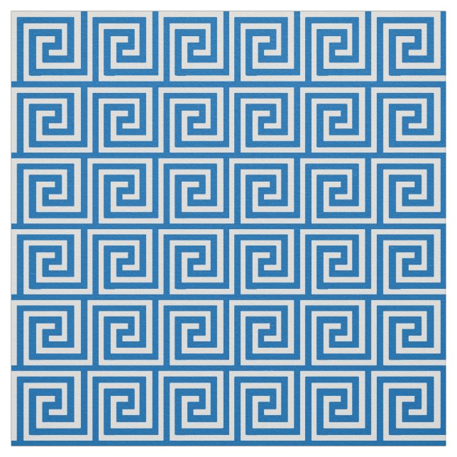Greknyckel, cerulean blått och vit tyg (Provkarta)