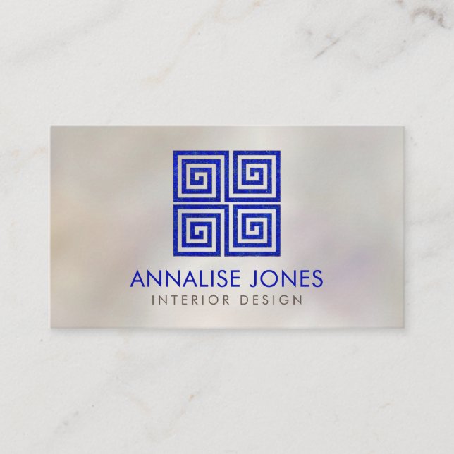 Greknyckel - grekisk slingringar - Lapis Lazuli på Visitkort (Framsida)