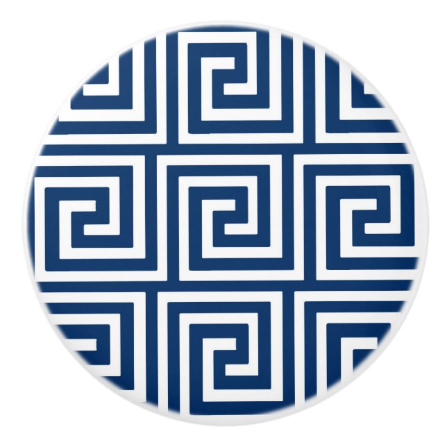 Greknyckel, marinblått och vit knopp (Framsidan)