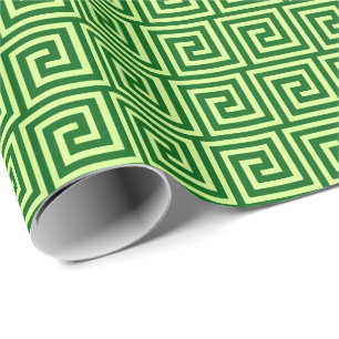 Greknyckel, smaragdgrönt och limefrukt presentpapper