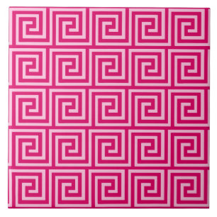 Greknyckeln, fuchsia och tänder - rosor kakelplatta