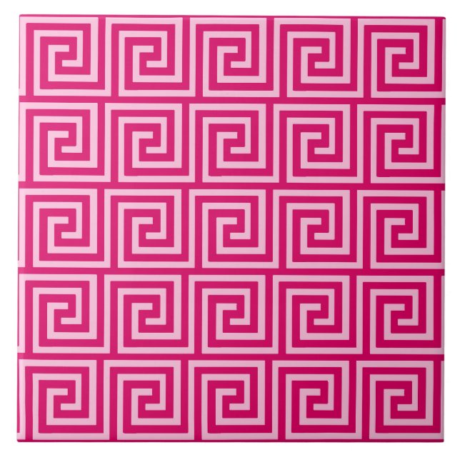 Greknyckeln, fuchsia och tänder - rosor kakelplatta (Framsidan)