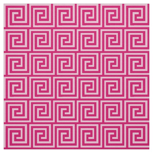 Greknyckeln, fuchsia och tänder - rosor tyg (Provkarta)