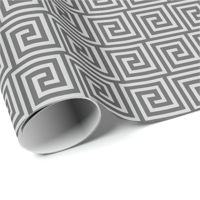 Greknyckeln, skuggar av grå färg/grått presentpapper (Rullad Hörn)