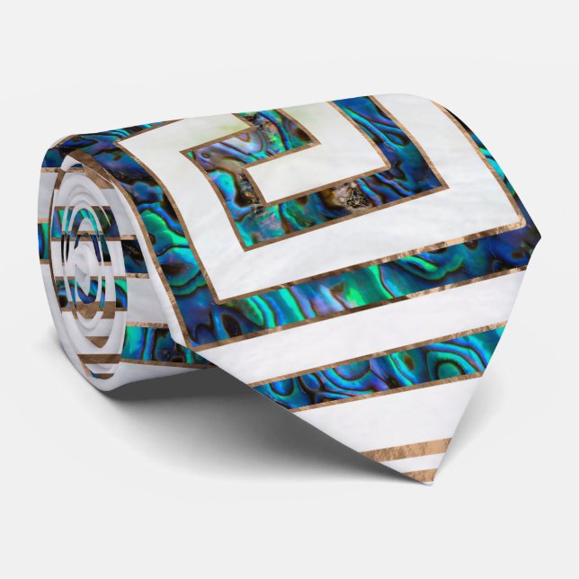 Greknyckelprydnad - Abalone och guld Slips (Rullad)