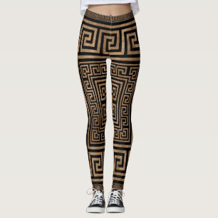 Greknyckelprydnad - grekisk slingringar - guld på leggings