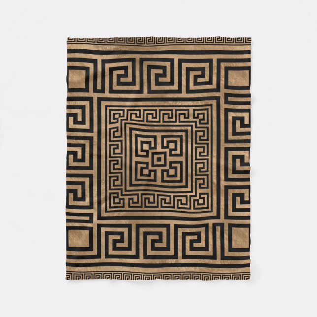 Greknyckelprydnaden - grekisk slingringar - svärta fleecefilt (Framsidan)