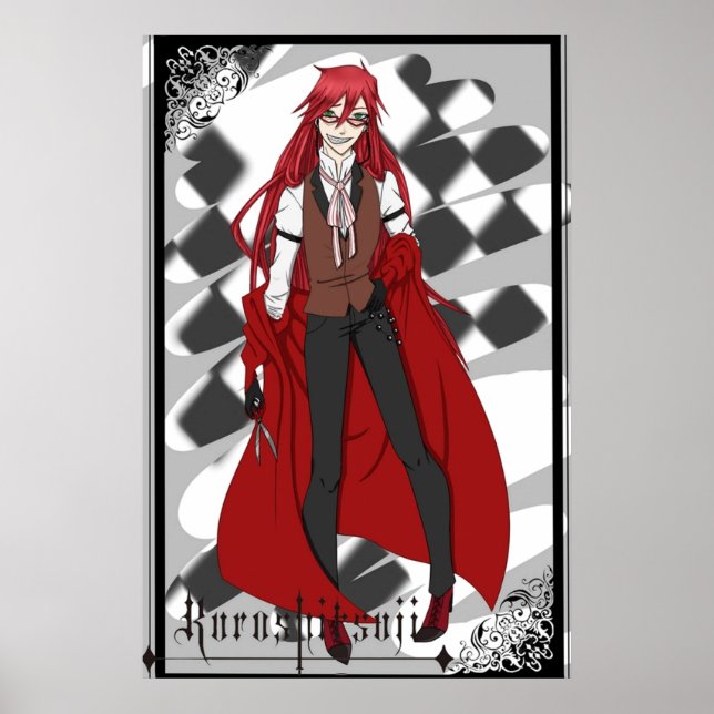 Grell Sutcliff from Kuroshitsuji  Black Butler Poster (Framsidan)