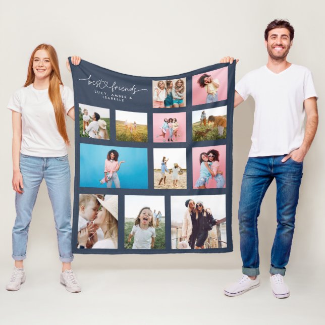 Grely besties mult Phots bästa vän modern marin Fleecefilt (På plats)