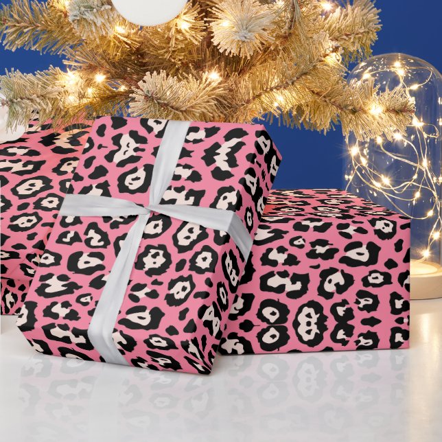Grely leopard avger  rosa shock rosa feminin presentpapper (Helgdagar)