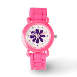 Grely Lila Flower Doodle-timnummer först Armbandsur