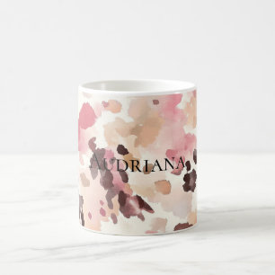 Grely Rosa Brown Cream Leopard Animal Print Kaffemugg