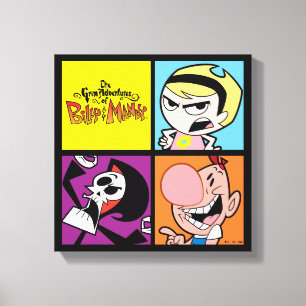 Grem Äventyr av Billy & Mandy Character Art Canvastryck