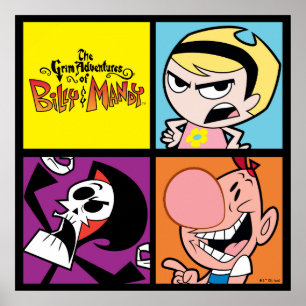 Grem Äventyr av Billy & Mandy Character Art Poster