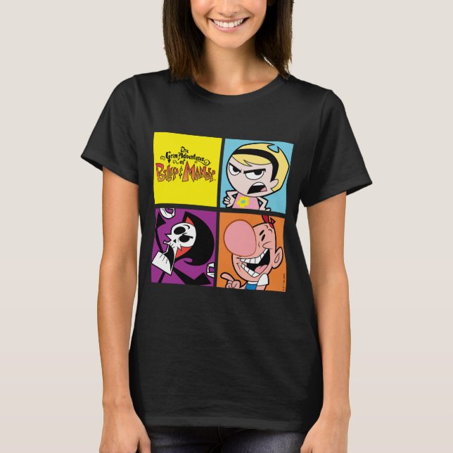 Grem Äventyr av Billy & Mandy Character Art T Shirt (Framsida)