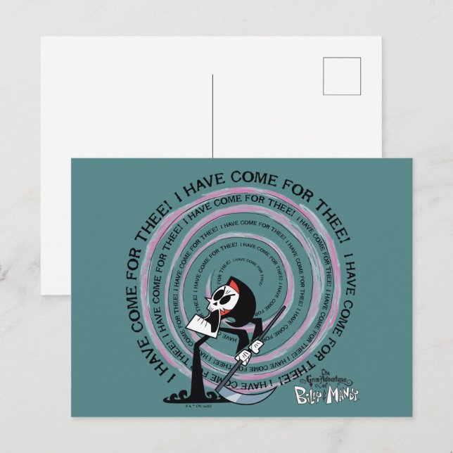 Grem Äventyr av Billy & Mandy - Reaper Vykort (Fram/baksida)