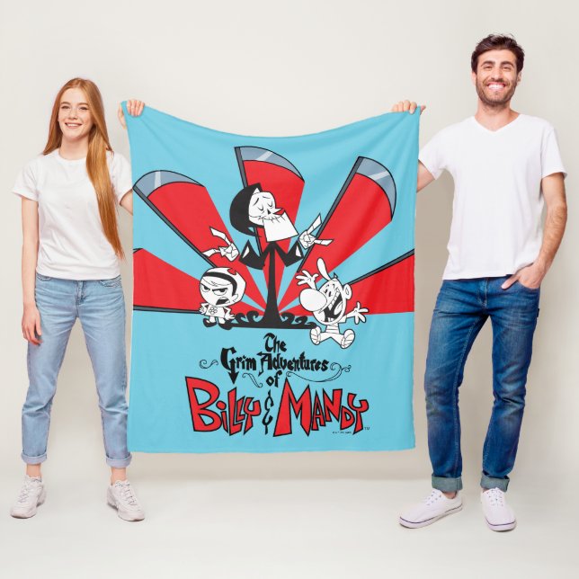 Grem Äventyr av Billy & Mandy Scythes Art Fleecefilt (På plats)