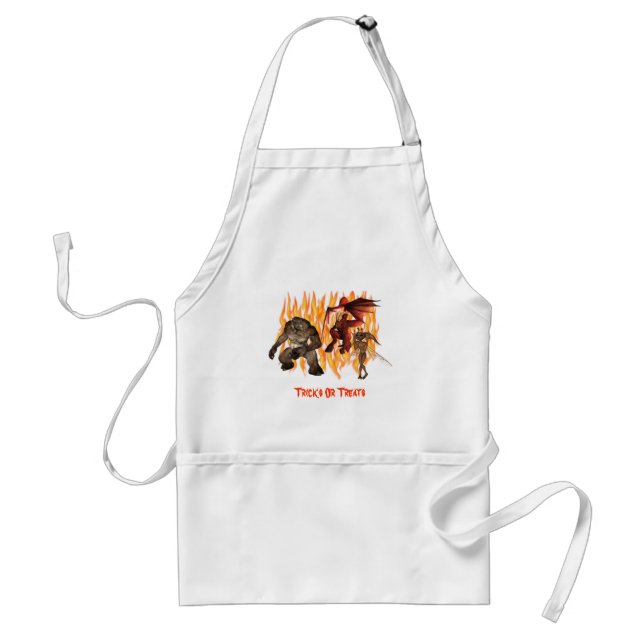 Gremlin Demon Monster Halloween Apron Förkläde (Framsidan)