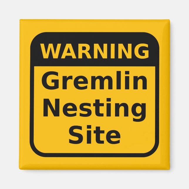 Gremlin Warning Magnet (Framsidan)