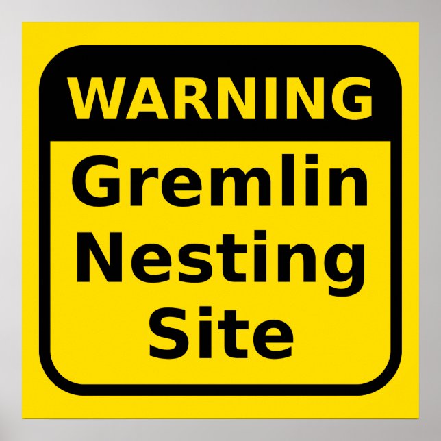 Gremlin Warning Poster (Framsidan)