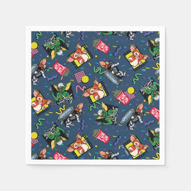 Gremlins™ 80's Retrowave Pattern Pappersservett (Framsidan)
